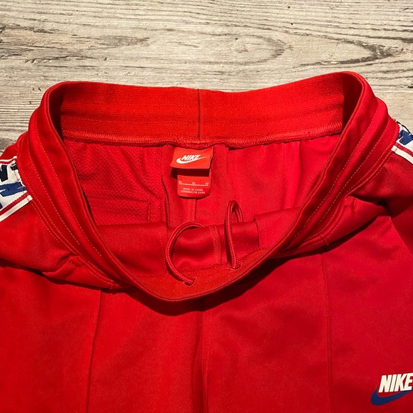 Nike Sportswear Red Taped Trousers Snap Ankle Jogger Pants Men’s Size Medium - Picture 3 of 6